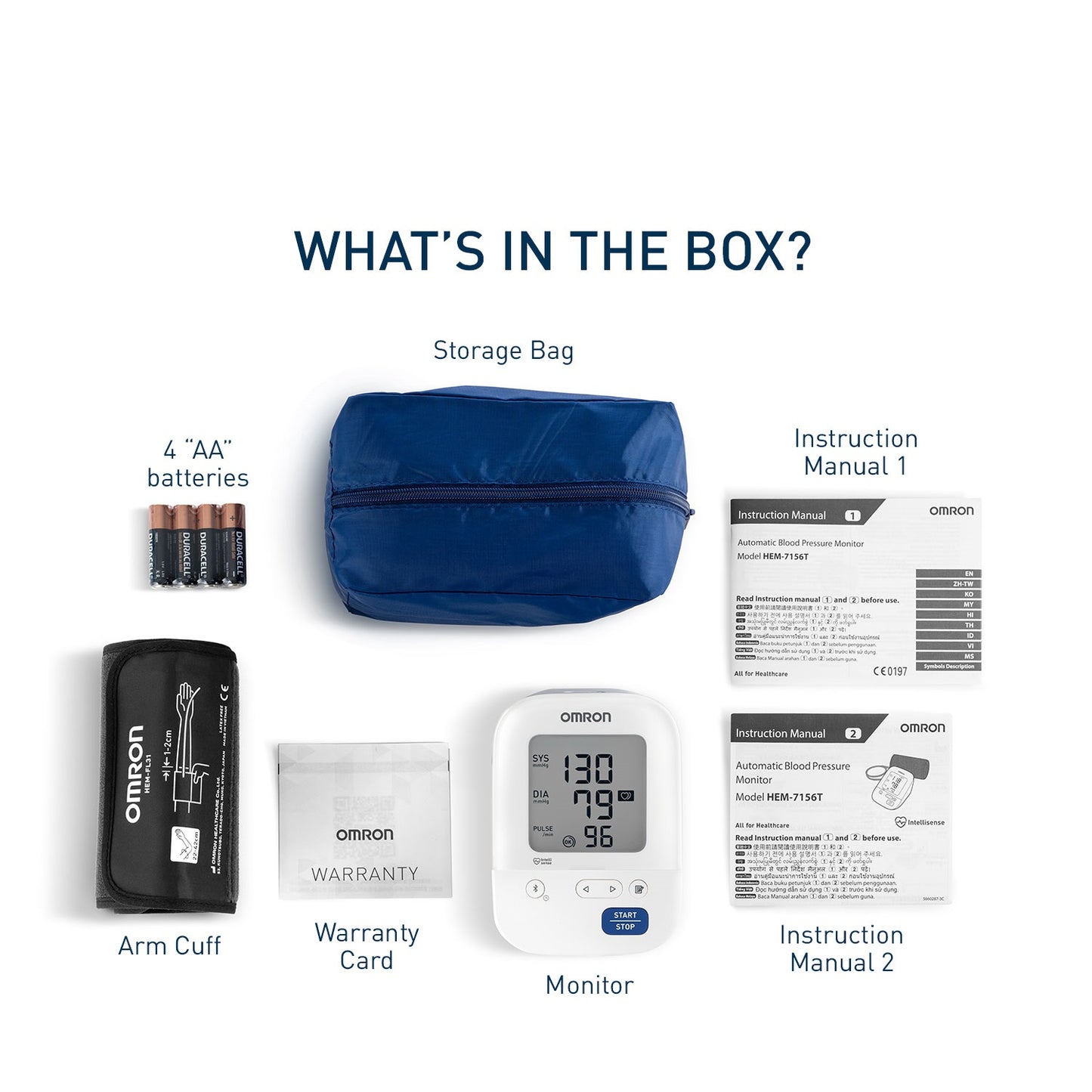 Upper Arm Blood Pressure Monitor with Bluetooth HEM-7155T