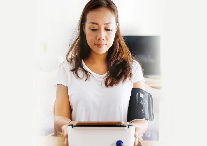 Woman testing BPM