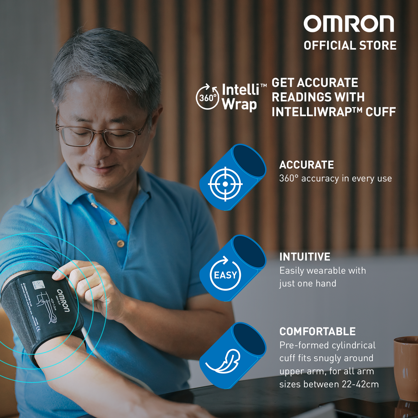 Automatic Upper Arm Blood Pressure Monitor with Bluetooth HEM-7383T1-AP